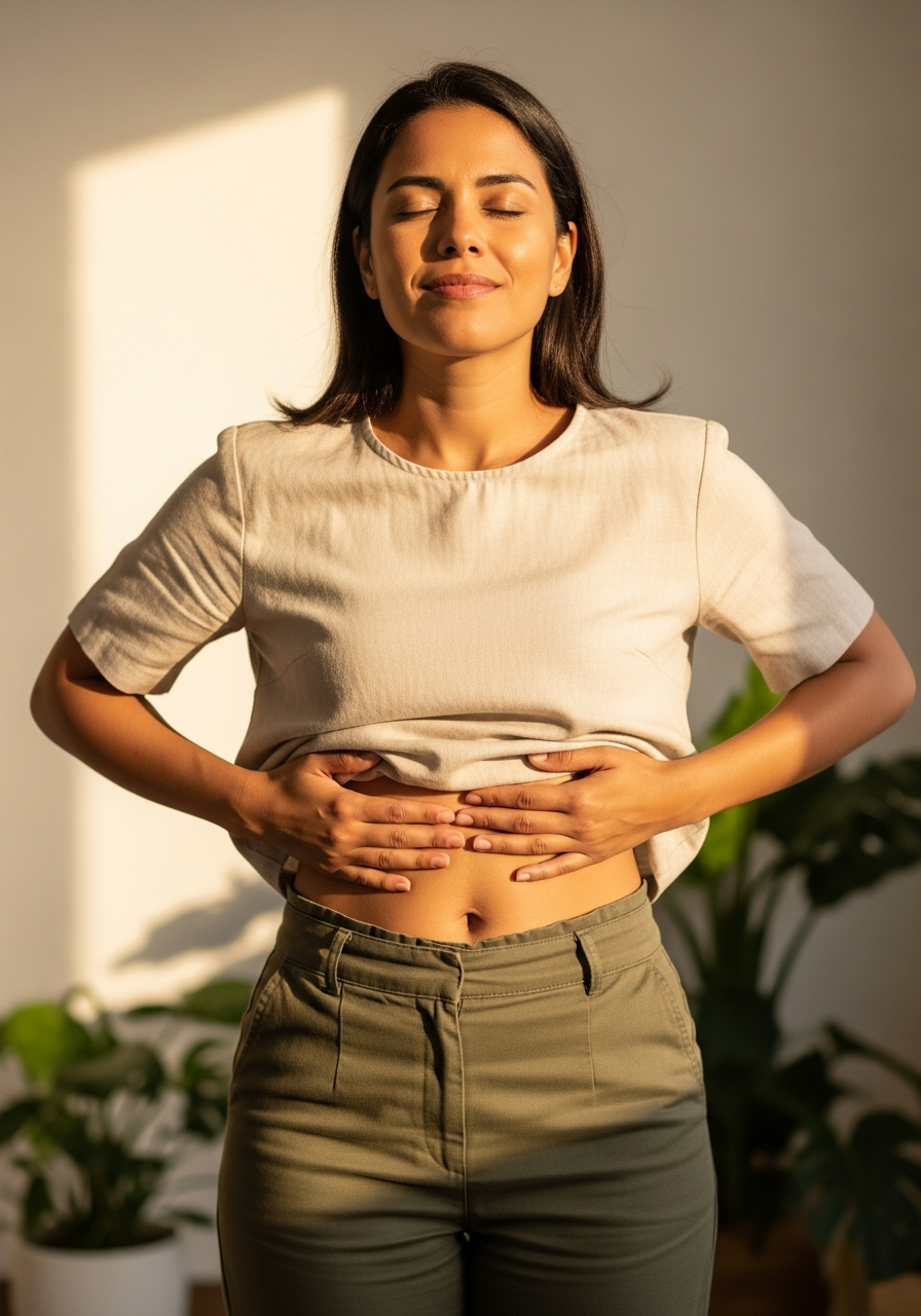 Mulher com leveza no corpo — sensação de desinchaço e bem-estar